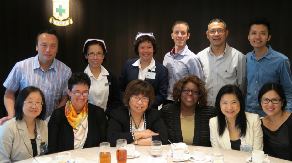 UCSF Health CNO, INEx Director, INEx manager, and HKSH executives and nursing fellows sitting around a table